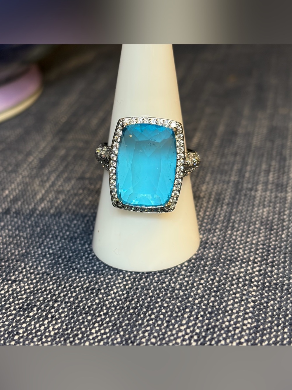 BP Mental Health collection- Color Changing Blue Topaz on Hematite Size 8